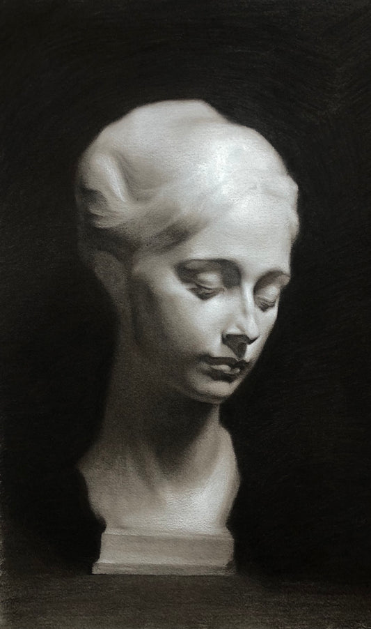 Cast Drawing of Woman Head